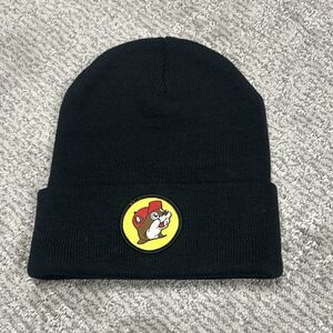 Bucees Knit Beanie Hat Black Cuffed Adult Unisex One Size Fits All Beaver Logo